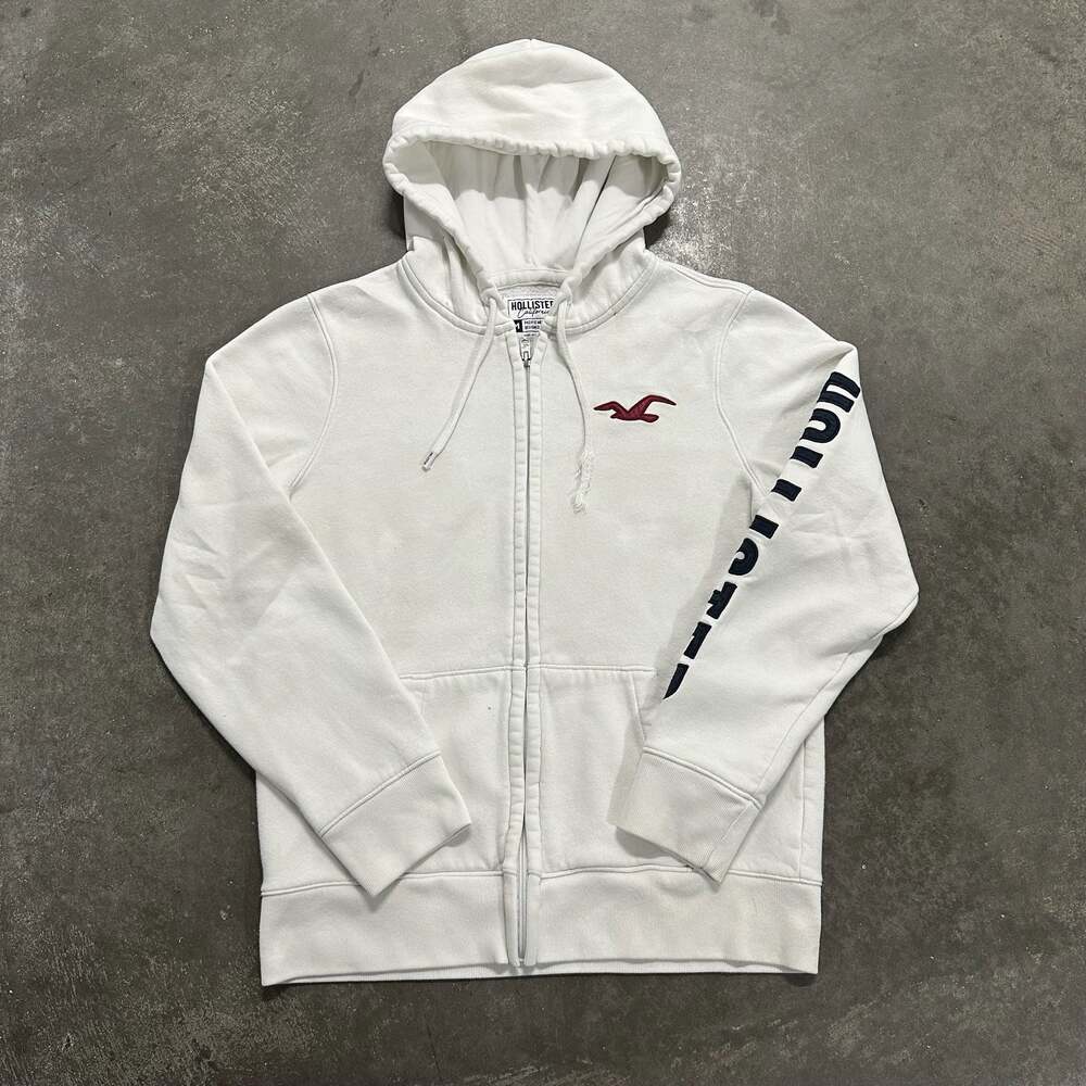 Hollister California Pacific Merchants Full Zip Hoodie White Men's Size M